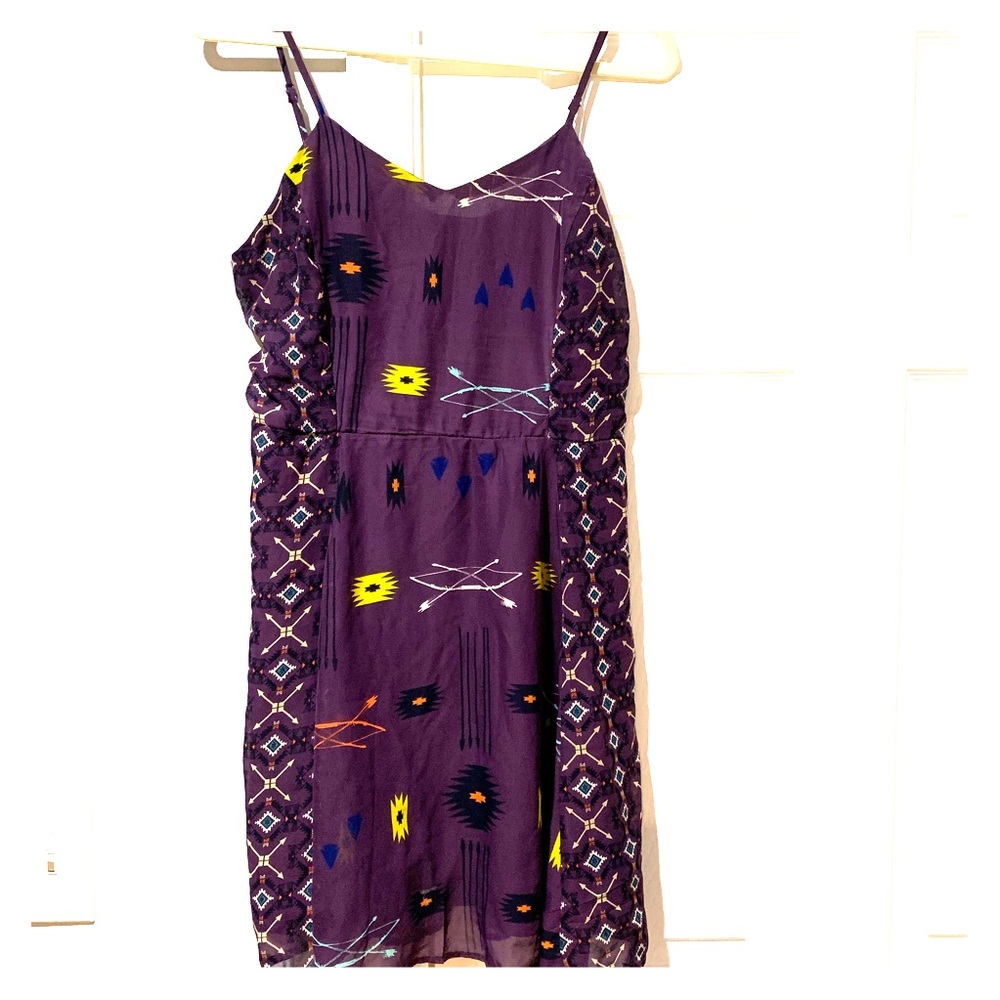 Flattering purple patterned dress